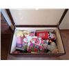 Image 2 : Leather-Style Storage Ottoman Full of Vintage Children's Toys and Books