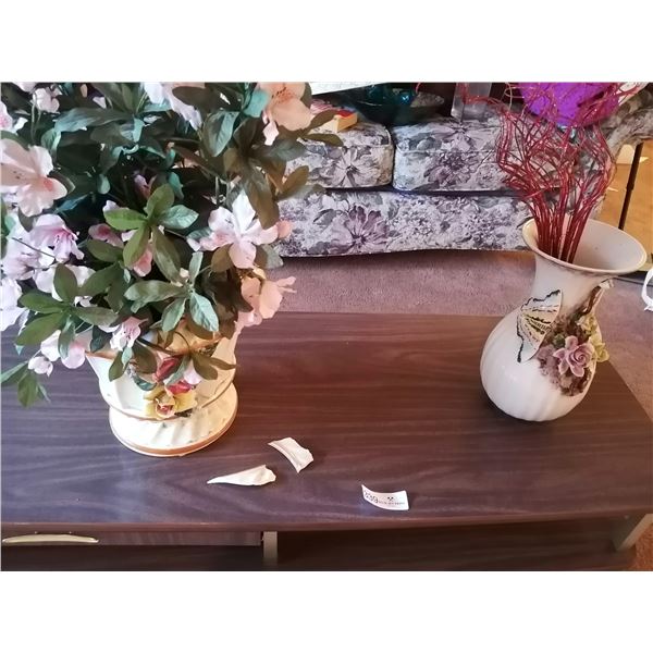 2 x Ceramic Floral Vases