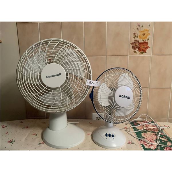 2 x Desktop Fans - Duracraft and Nordik