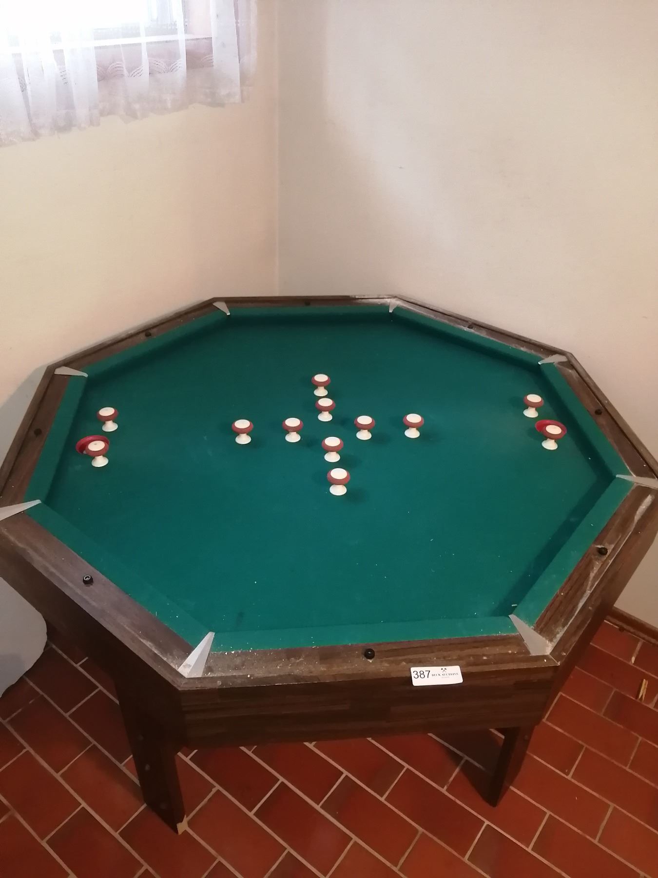 Octagonal Pool Table Octagonal Bumper Pool Table w/ Cover - Beck Auctions Inc.
