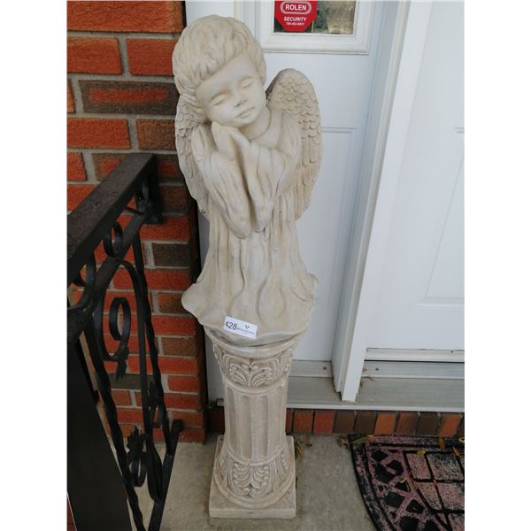 Sleeping Angel Baby Statue on Column