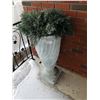 Image 1 : Large Plaster Planter with Artificial Plant