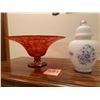 Image 1 : Beautiful Painted Glass Bowl and Frosted Glass Urn