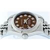 Image 5 : Rolex Ladies Stainless Steel Brown Diamond Quickset Datejust Wristwatch