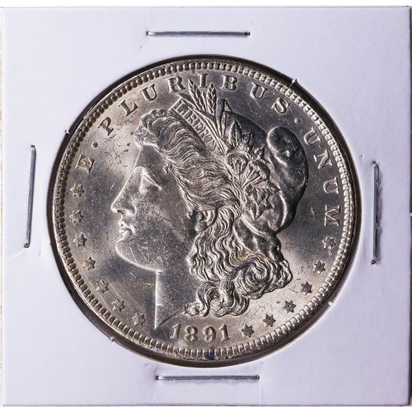 1891 $1 Morgan Silver Dollar Coin CH BU