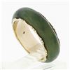 Image 8 : Antique Victorian 14k Yellow Gold & Domed Natural Green Jade 6.8mm Band Ring
