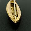 Image 6 : Antique Victorian 9k Yellow Gold.10 ctw Diamond Marquise Shaped Etched Brooch Pi