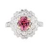 Image 2 : 1.85 ctw Oval Mixed Pink Sapphire And Round Brilliant Cut Diamond Ring - 18KT Wh