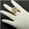 Image 4 : 14k Yellow Gold Bezel Pear Morganite & Diamond Channels 8.05 ctw Large Ring