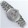 Image 2 : Rolex Ladies Stainless Steel 26MM Slate Grey String Diamond Lugs Wristwatch
