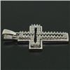 Image 4 : 14k White Gold.75 ctw Round Brilliant Diamond Open Double Floating Cross Pendant