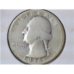 1936-S Washington Silver Quarter