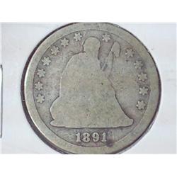 1891-S Seated Liberty Quarter
