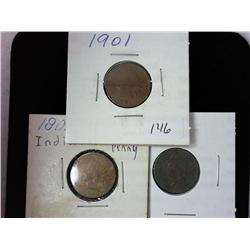1901, 1902 And 1903 Indian Head Cents