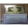 Image 2 : 1899 $2 Silver Certificated In 22K Gold Leaf