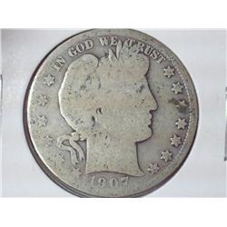 1907-O Barber Half Dollar