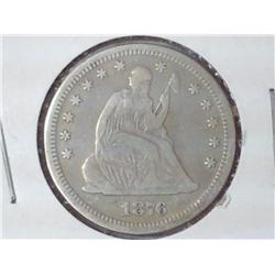 1876 Seated Liberty Quarter (Fine)