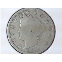 1883 No Cents Liberty "V" Nickel