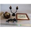 Image 1 : *Picture, lamp, candle holder, misc