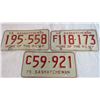 Image 2 : (5) License Plates - Saskatchewan, Ontario, Alberta