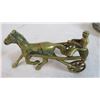 Image 4 : Brass Pig Bank - Brass Horse with Cart - Silver Plated Tray & Creamer