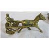 Image 5 : Brass Pig Bank - Brass Horse with Cart - Silver Plated Tray & Creamer