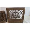 Image 2 : (2) Cast Iron Register Covers -Small 12" x 9" - Large 11" x 12 1/2" (has crack)