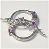 Image 2 : Silver Created Ruby Hoop Earrings (~Size )(Ring is resizable for $40) (~length inches), Suggested Re