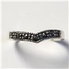 Image 1 : Silver Marcasite Ring (~Size )(Ring is resizable for $40) (~length inches), Suggested Retail Value $