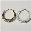 Image 2 : 10K Yellow Gold Crystal Hoop Earrings (~Size )(Ring is resizable for $40) (~length inches), Suggeste