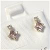 Image 2 : 10K Yellow Gold Tourmaline(0.44ct) Diamond(0.06ct) Earrings (~Size )(Ring is resizable for $40) (~le