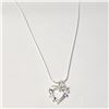 Image 2 : Silver Heart 16" Necklace (~Size )(Ring is resizable for $40) (~length inches), Suggested Retail Val