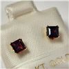 Image 2 : 14K Yellow Gold Garnet(0.8ct) Earrings, Made in Canada, Suggested Retail Value $300
