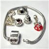 Image 1 : Silver Pandora Style With Beads App 22G Bracelet (~Size )(Ring is resizable for $40) (~length MUSTin