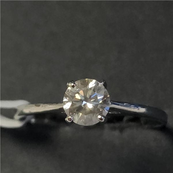 14K White Gold Diamond (0.52Ct,I2,H) Ring (~Size 7)(Ring is resizable for $40) (~length inches) (~we