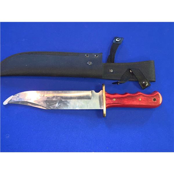 Wood Handle Bowie Knife with sheath 10 inch blade