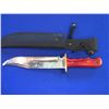 Image 1 : Wood Handle Bowie Knife with sheath 10 inch blade