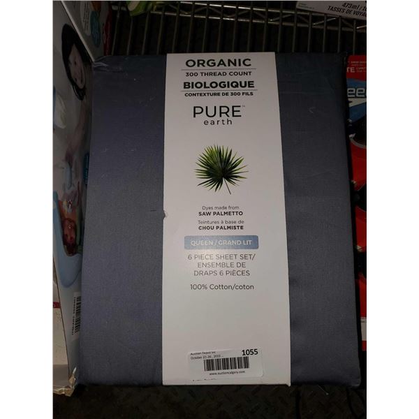 Pure Earth Queen Size - Organic 300 Thread Count 6 Pc Sheet Set