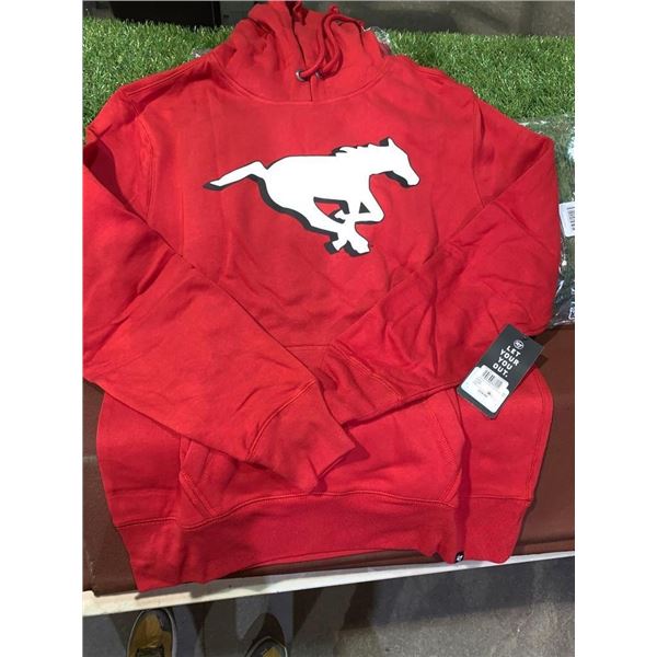 NEW CFL Calgary Stampeders Headline Red Hoodie Size S