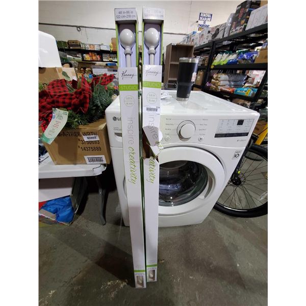 Lot of 2 White - 48-86" Kenny Curtain Rods