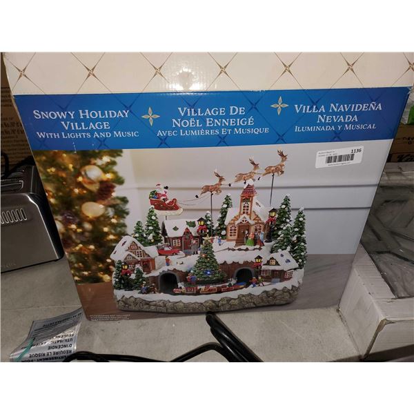 Snowy Holiday Village with Lights and Music - OPEN BOX - SOLD AS IS