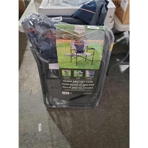 NEW Timber Ridge Folding Directors Chair with Side Table