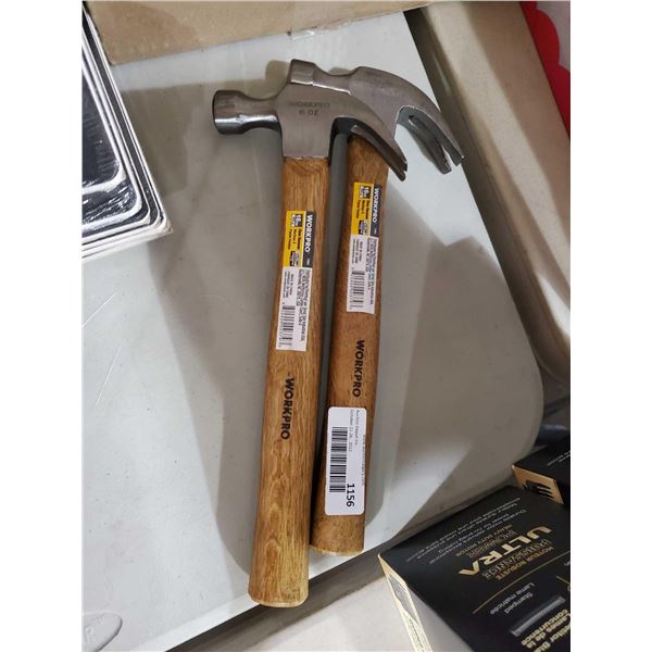 Lot of 2 Work Pro 16 oz Claw Hammers
