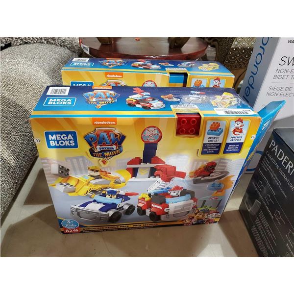 Lot of 2 Mega Blocks Paw Patrol Lego Set - OPEN BOX - SOLD AS IS