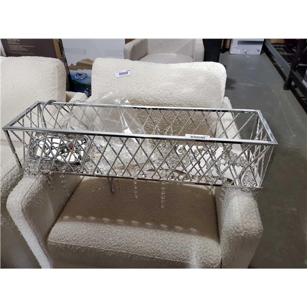 Rectangular Chandler with tear drop Hanging Faux Crystals 32x8x7" (without hanging crystals)