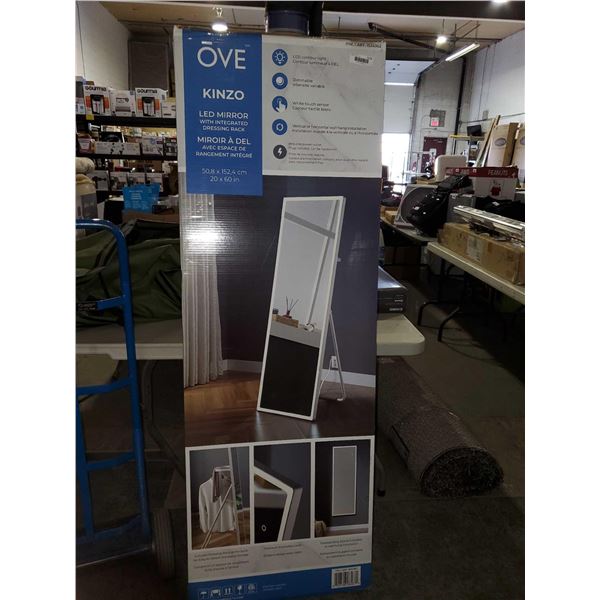 Ove Kinzo Free Standing LED Mirror with Dressing Rack