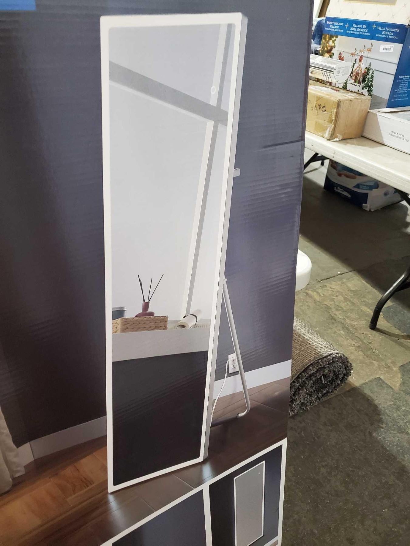 Ove Kinzo Free Standing LED Mirror with Dressing Rack