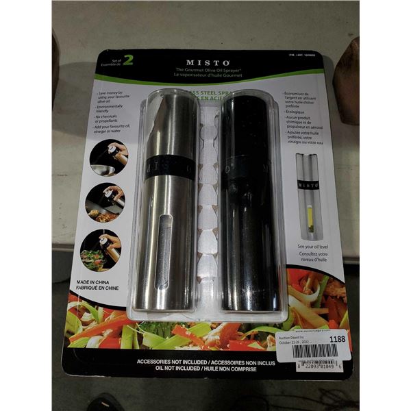 Misto Gourmet Olive Oil Sprayer Set - OPEN BOX - SOLD AS IS