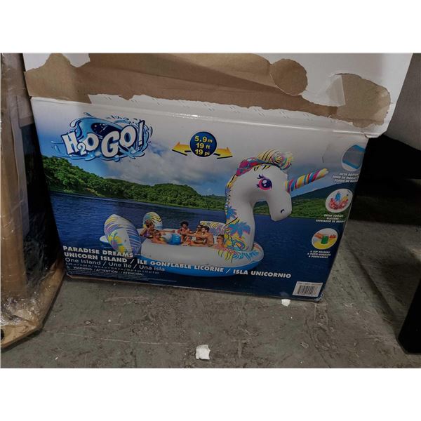 H2O Go Paradise Dreams Unicorn Island Inflatable Floatie - OPEN BOX - SOLD AS IS