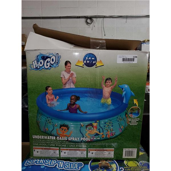H2O Go Underwater Oasis Spray Pool 8'x24" - OPEN BOX - SOLD AS IS